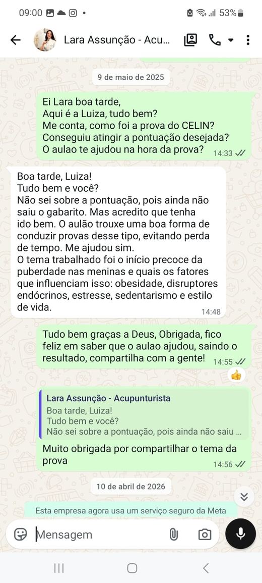Depoimento de aluno